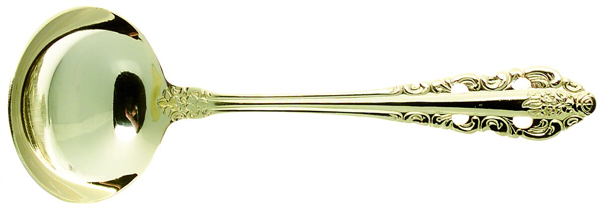 Antique Baroque (Gold Electroplate) Solid Gravy Ladle by Wallace Silver-1