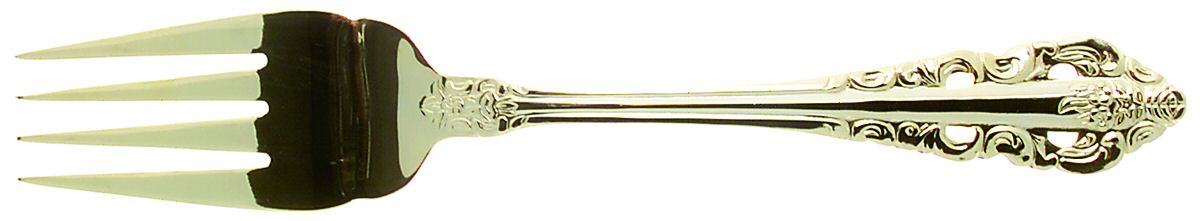 Antique Baroque (Gold Electroplate) Medium Solid Cold Meat Serving Fork by Wallace Silver-1