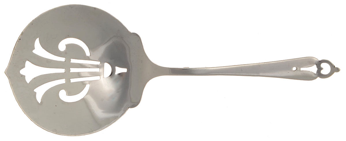 Sterling Flatware Solid Bon Bon Spoon with Pierced Bowl by Webster Co-1