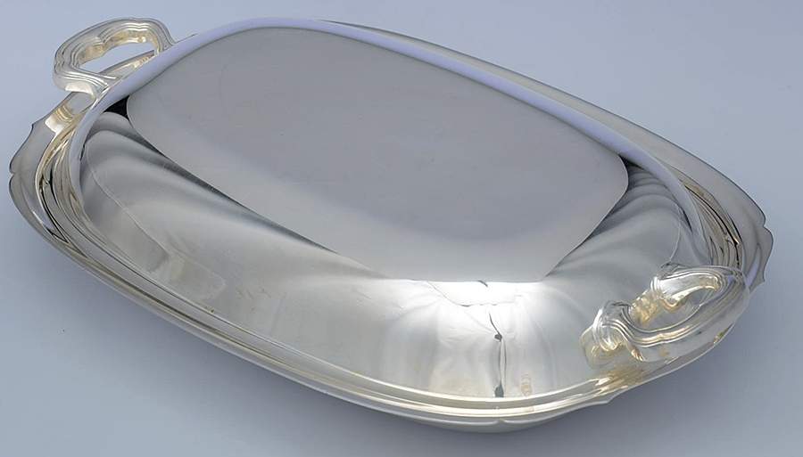 Amesbury (Silverplate, Hollowware) 10" Oval Double Vegetable by Wallace Silver-1