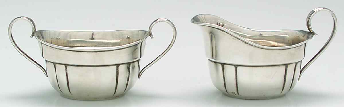 4212 (Sterling, Hollowware) Mini Sterling Creamer and Open Sugar by Wallace Silver-1