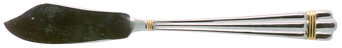 Golden Apollo (Stn, Go Acc, Rib Front Only) Flat Handle Master Butter Knife by Wallace Silver-1