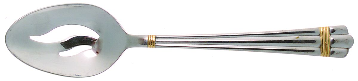 Golden Apollo (Stn, Go Acc, Rib Front Only) Pierced Tablespoon (Serving Spoon) by Wallace Silver-1