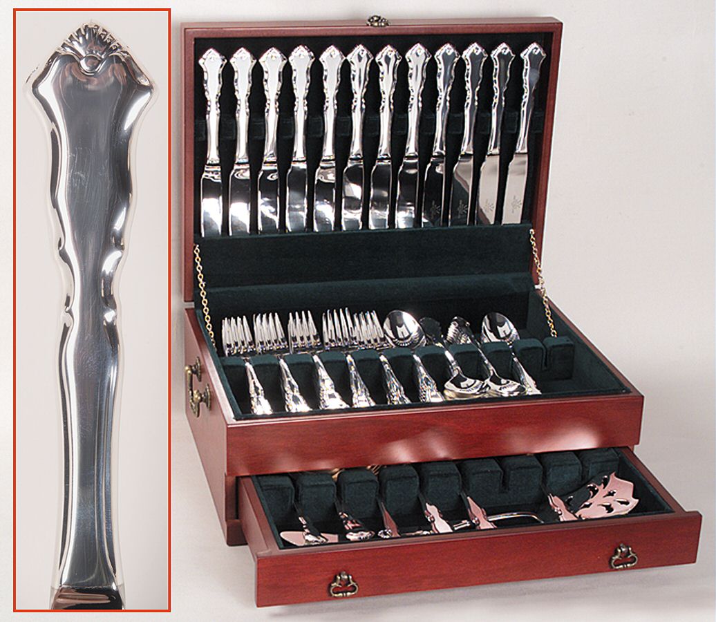 Centennial (Silverplate) 80 Piece Set & Wood Case by Wallace Silver-1