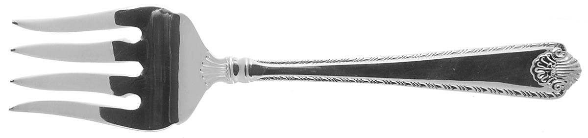 French Shell (Silverplate) Medium Solid Cold Meat Serving Fork by Wallace Silver-1