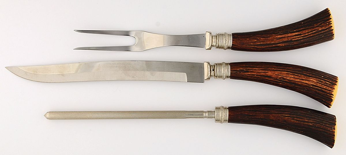 WAF19 (Stainless) Large 3-Piece Roast Carving Set w/ Stainless Blade by Washington Forge-1