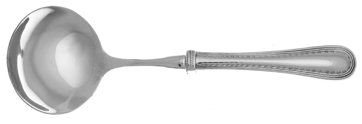 Grosgrain (Stainless) Gravy Ladle with No Spout Stainless Bowl HC by Wedgwood Silver-1