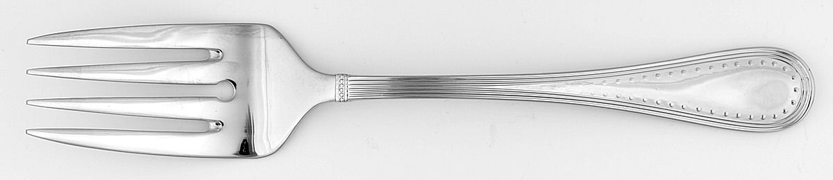 Grosgrain (Stainless) Medium Solid Cold Meat Serving Fork by Wedgwood Silver-1