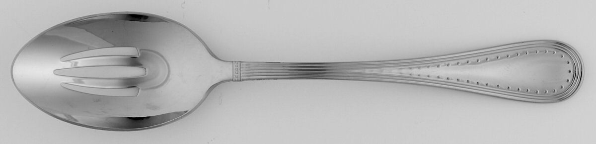 Grosgrain (Stainless) Pierced Tablespoon (Serving Spoon) by Wedgwood Silver-1