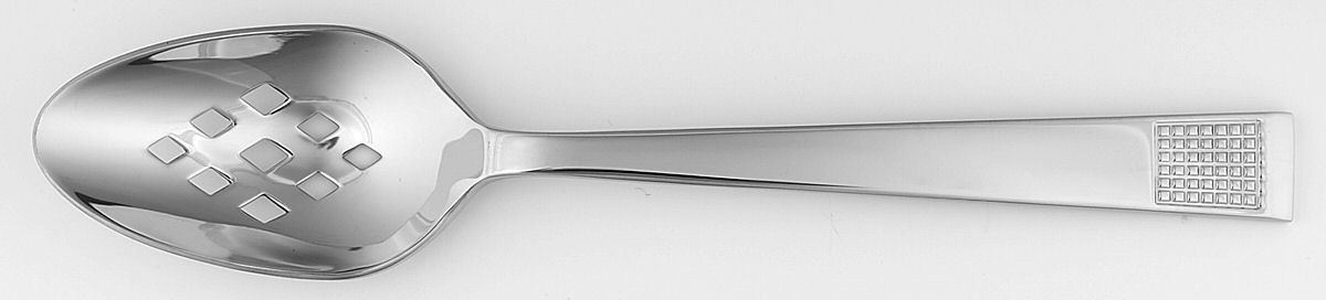 Blanc Sur Blanc (Stainless) Pierced Tablespoon (Serving Spoon) by Wedgwood Silver-1