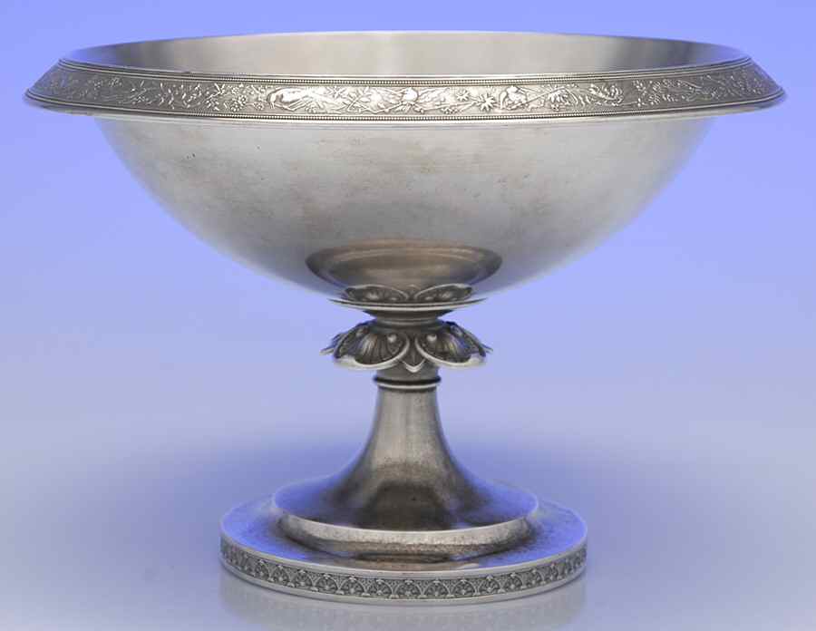 Bird (Sterling, Hollowware) 10" Round Pedestal Centerpiece by John R Wendt-1