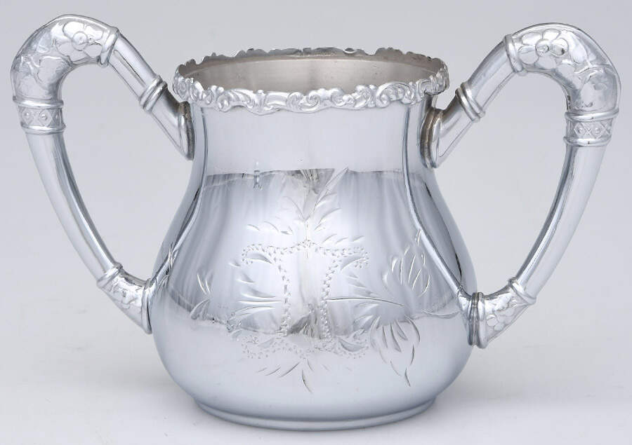 183 (Silverplate, Hollowware) Silverplate Open Sugar Bowl by Waltham Silver Co-1