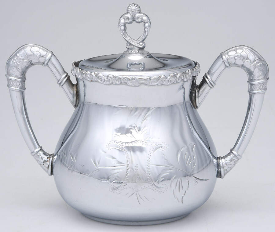 183 (Silverplate, Hollowware) Sugar Bowl & Lid by Waltham Silver Co-1
