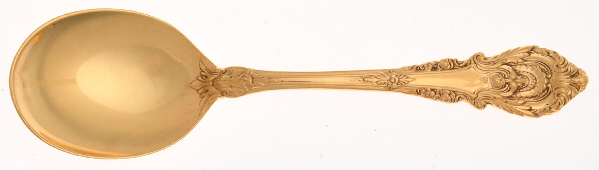 Golden Sir Christopher (Strlng, Gold) Round Bowl Soup Spoon (Cream Soup) by Wallace Silver-1