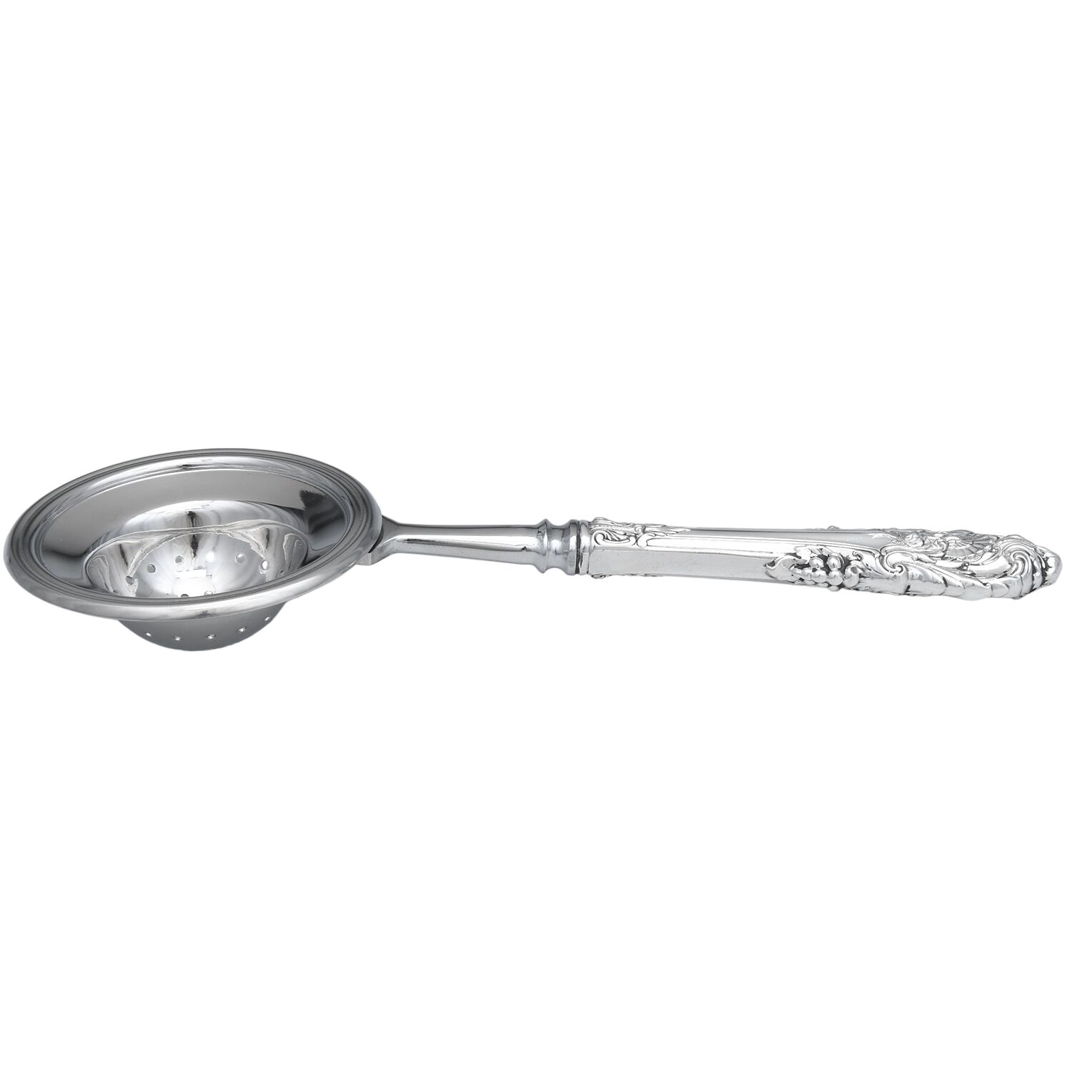 Golden Sir Christopher (Strlng, Gold) Tea Strainer Overcup Serving-Stainless Bowl HC by Wallace Silver-1