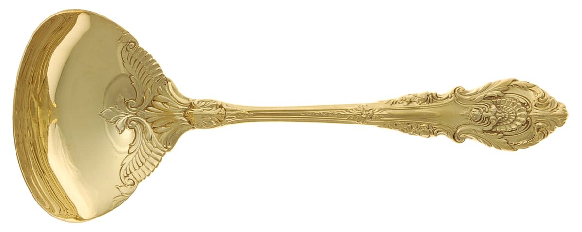 Golden Sir Christopher (Strlng, Gold) Solid Gravy Ladle by Wallace Silver-1