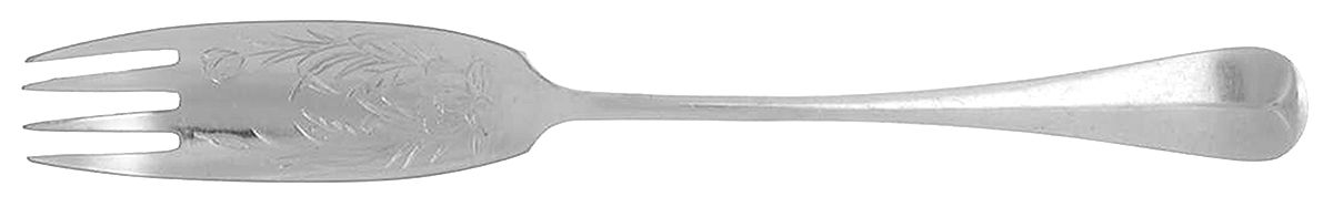 WMT21 (Silverplate) Individual Solid Fish Fork W/Bright Cut by Wm Hutton & Sons-1