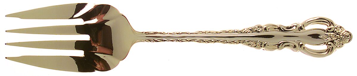 Golden Countess (Electroplate) Medium Solid Cold Meat Serving Fork by Wallace Silver-1