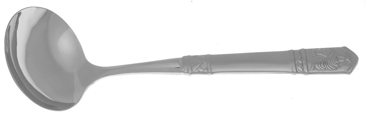 Rooster (Stainless) Gravy Ladle with No Spout Stainless Bowl HC by Wallace Silver-1