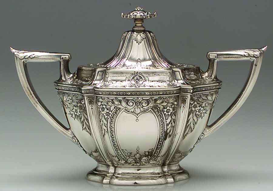 S9584 (Sterling, Hollowware) Sugar Bowl & Lid by Watson-1