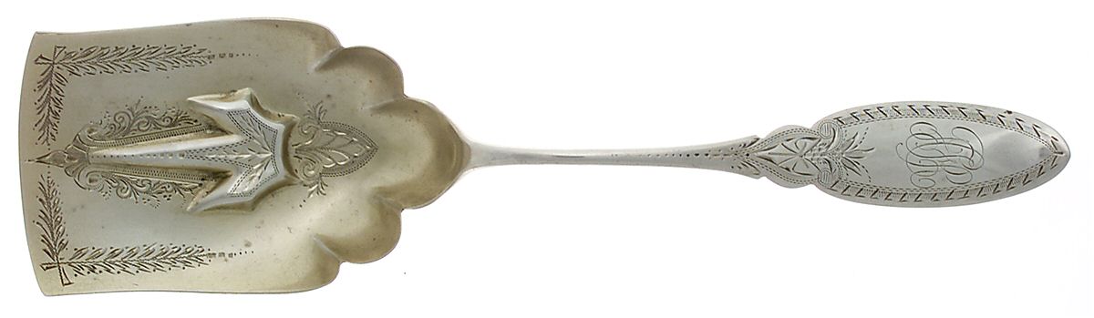 WFS5 (Sterling) Bright Cut Solid Serving Berry Scoop by William Faber-1