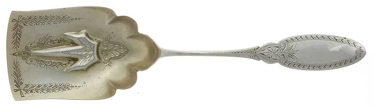 WFS5 (Sterling) Bright Cut Solid Serving Berry Scoop by William Faber-1
