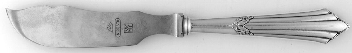 Fan-3(800 Sterling) Individual Fish Knife with Stainless Blade by WMF Flatware-1