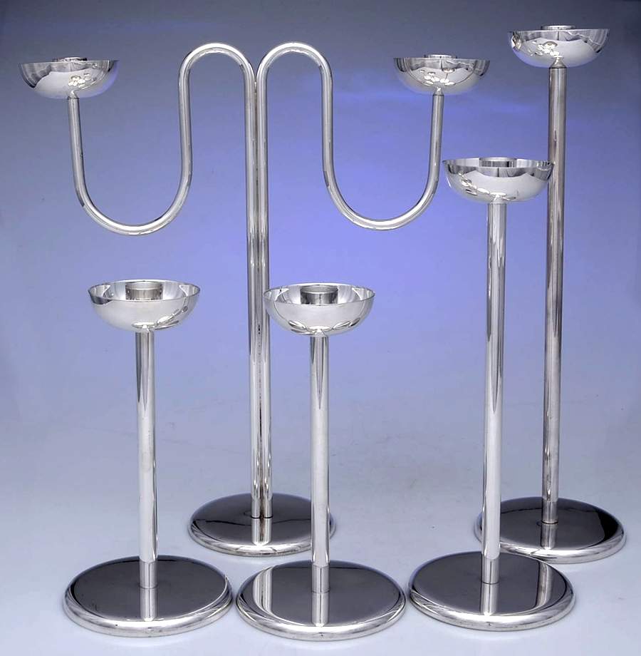 Silverplate Hollowware 5pc Candlestick (2-8",1-11",1-14",1-2lt 14") by Wilkens-1
