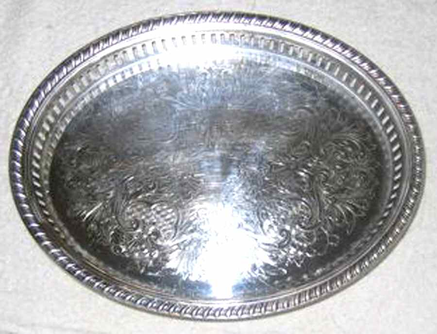 992 (Silverplate, Hollowware) Silverplate Gallery Tray by W & S Blackington Co-1