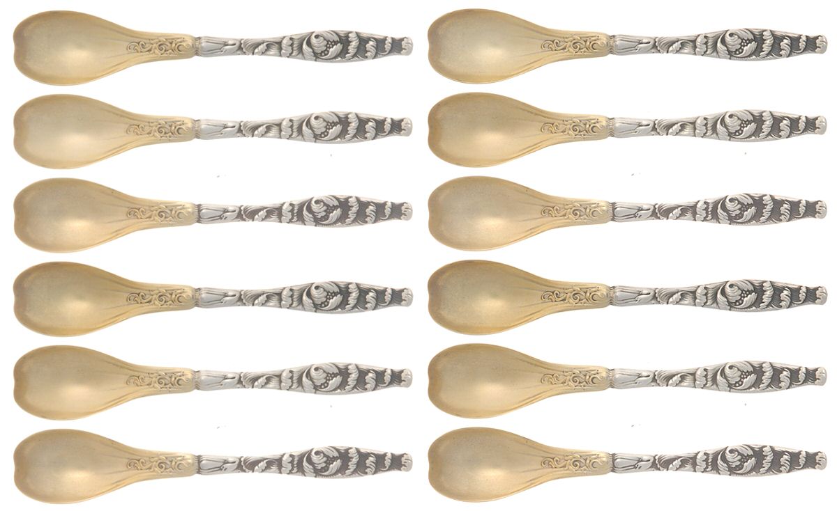 WDS35 (Sterling) Egg Spoon - Set of 12 by Whiting Manf Co-1