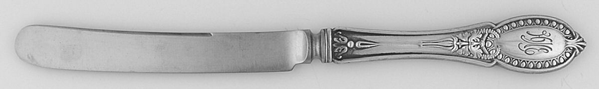 Mask (Sterling, 1889, Monograms) Dessert/Tea Knife with Stainless Blade by Whiting Manf Co-1