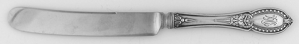 Mask (Sterling, 1889, Monograms) Old French Hollow Knife with Bolster by Whiting Manf Co-1