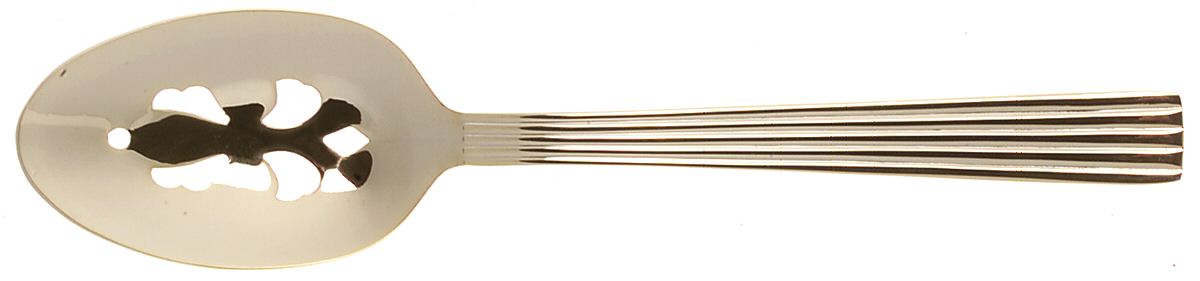 Gold Ionic (Gold Electroplate) Pierced Tablespoon (Serving Spoon) by Wallace Silver-1