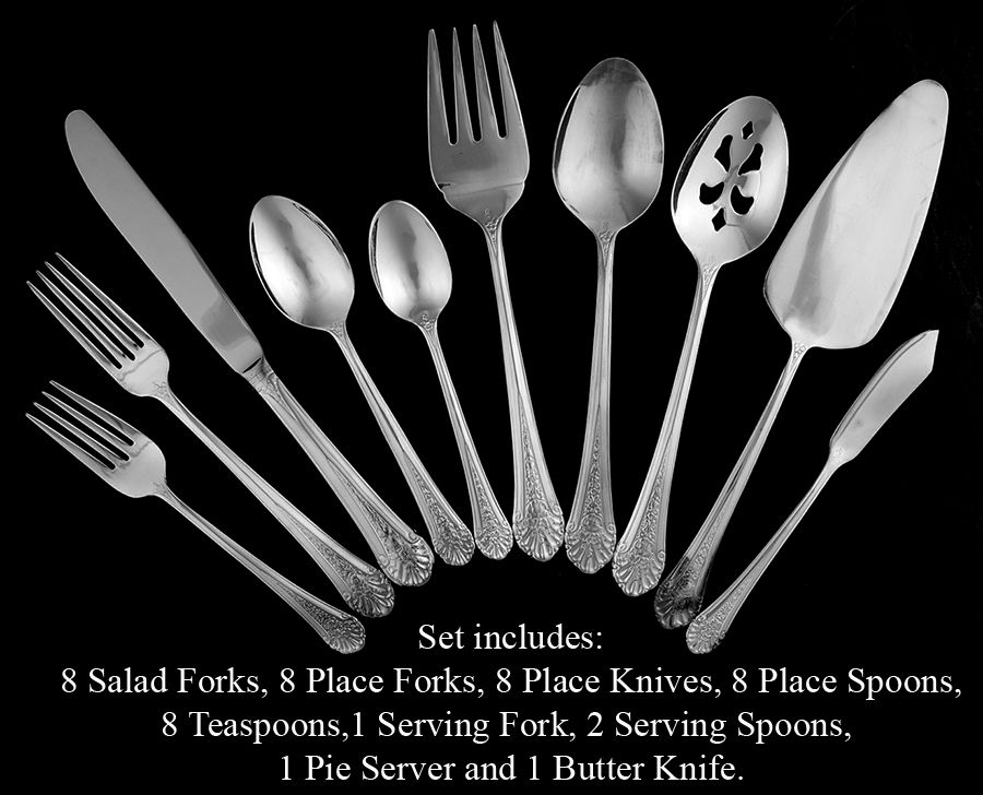 Royal Rose (Silverplate) 45 Piece Set by Wallace Silver-1