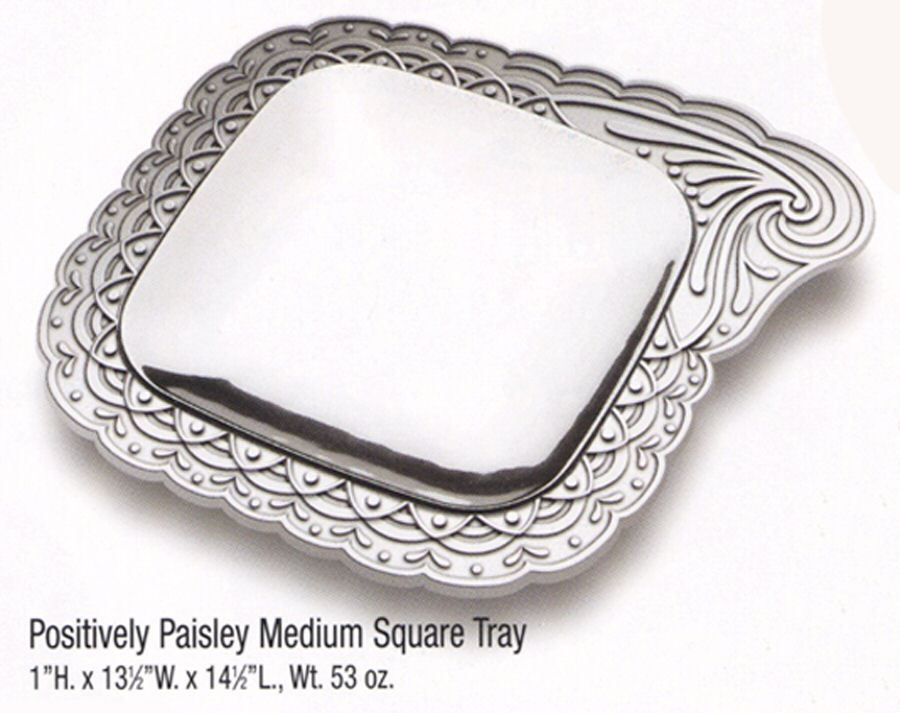 Positively Paisley (Armetale, Hollowware) 13" Square Tray by Wilton Armetale-1