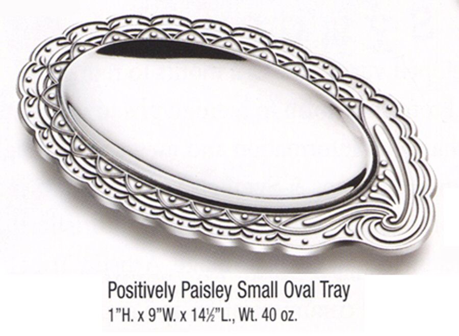Positively Paisley (Armetale, Hollowware) 14" Oval Tray by Wilton Armetale-1