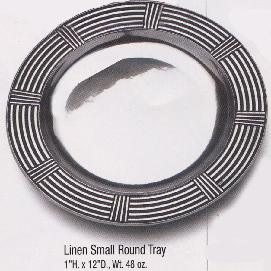 Linen (Armetale, Hollowware) 12" Round Tray by Wilton Armetale-1