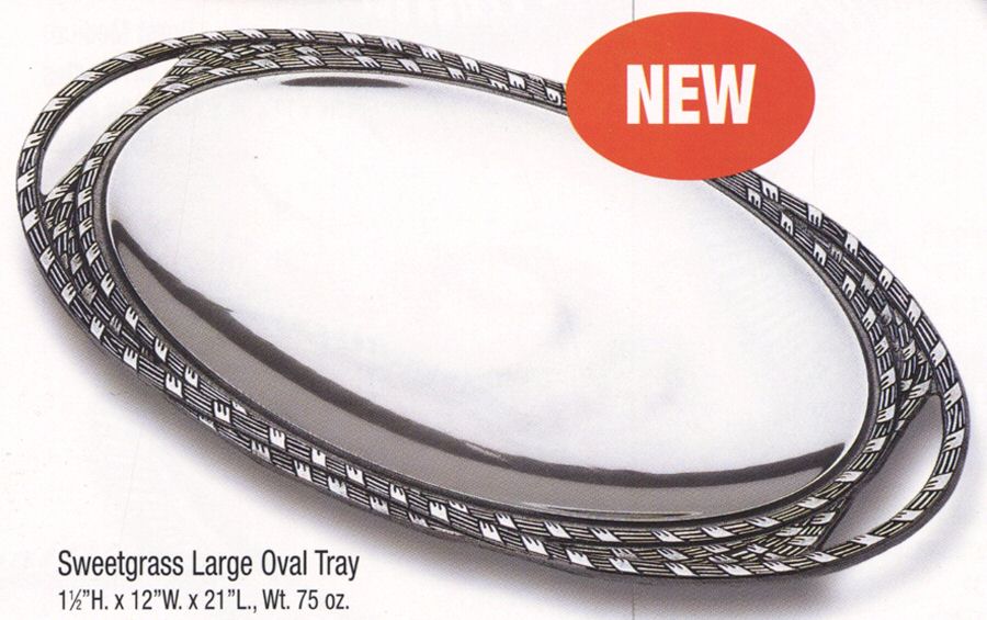 Sweetgrass (Armetale, Hollowware) 21" Oval Tray by Wilton Armetale-1