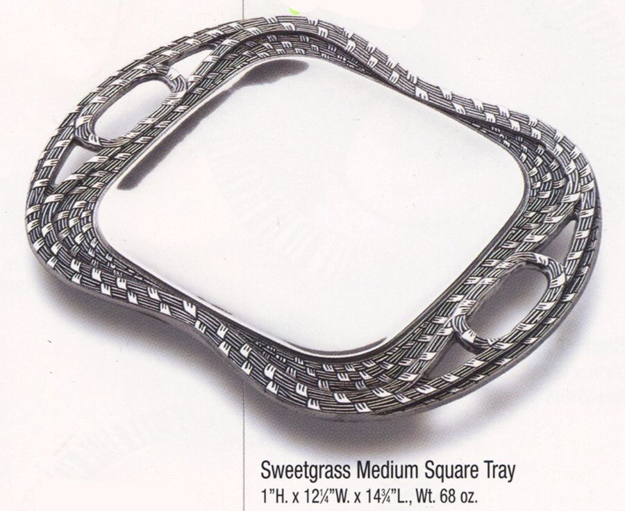 Sweetgrass (Armetale, Hollowware) 14" Square Tray by Wilton Armetale-1