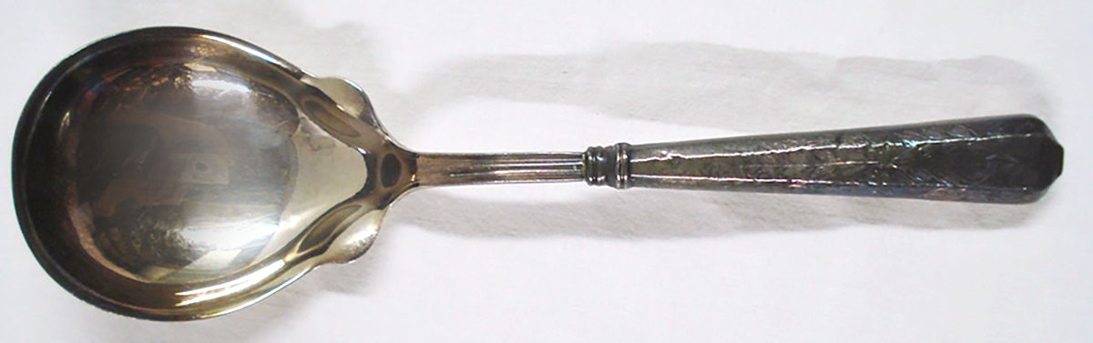 WSC45 (Sterling) Casserole Spoon with Smooth Silverplate Bowl by Webster Co-1