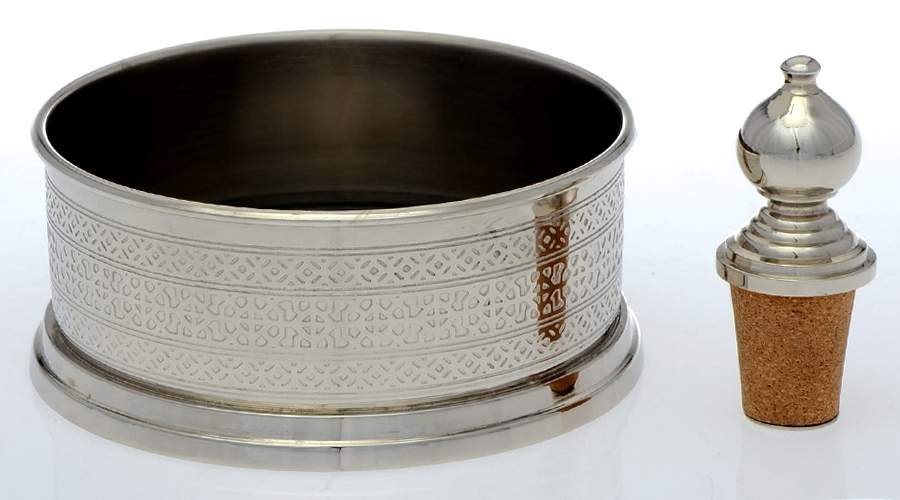 Jaipur (Hollowware) Wine Bottle Coaster & Stopper (Cork) by Waterford-1