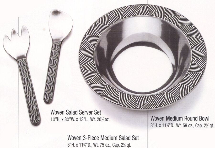 Woven (Armetale, Hollowware) (2 Pc) Solid Salad Set by Wilton Armetale-1