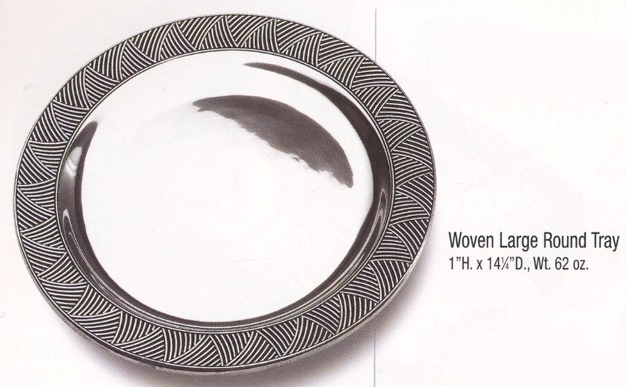 Woven (Armetale, Hollowware) 14" Round Tray by Wilton Armetale-1