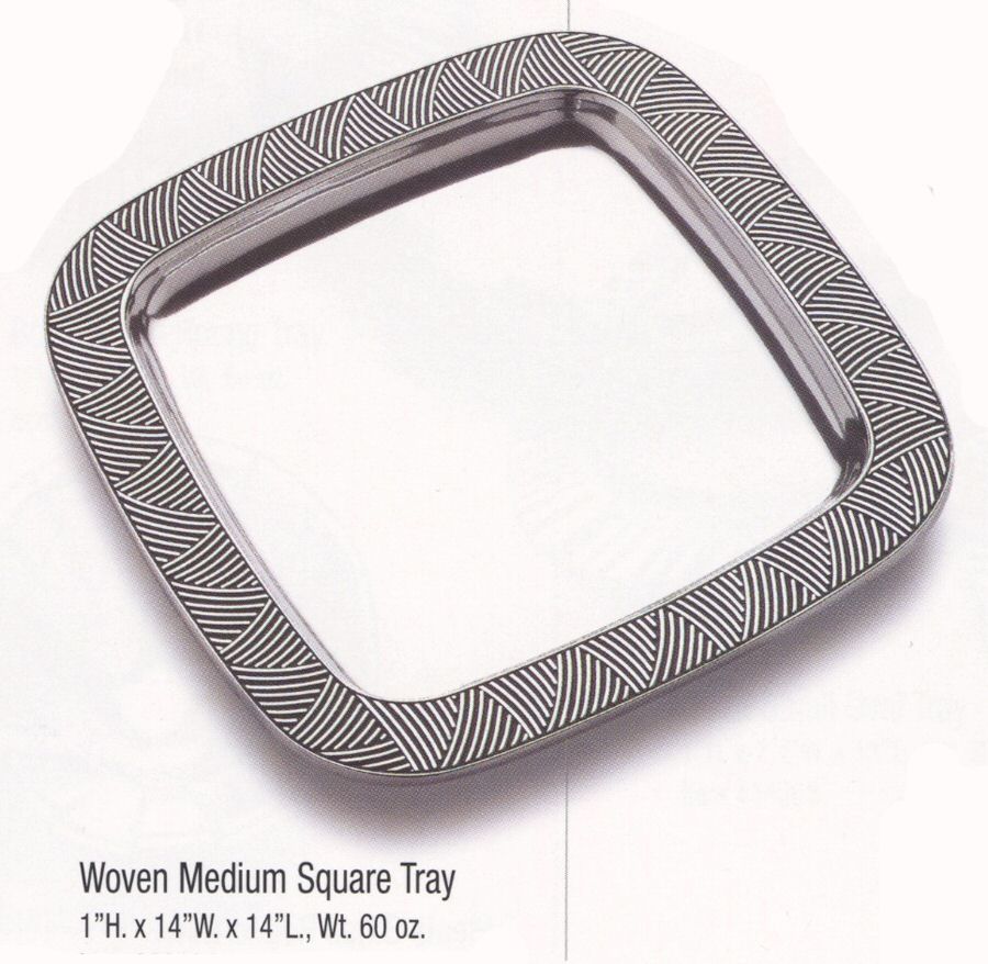 Woven (Armetale, Hollowware) 14" Square Tray by Wilton Armetale-1