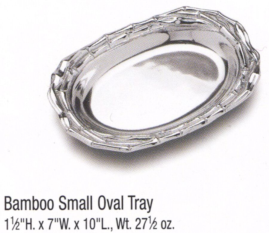 Bamboo (Armetale, Hollowware) 10" Oval Tray by Wilton Armetale-1
