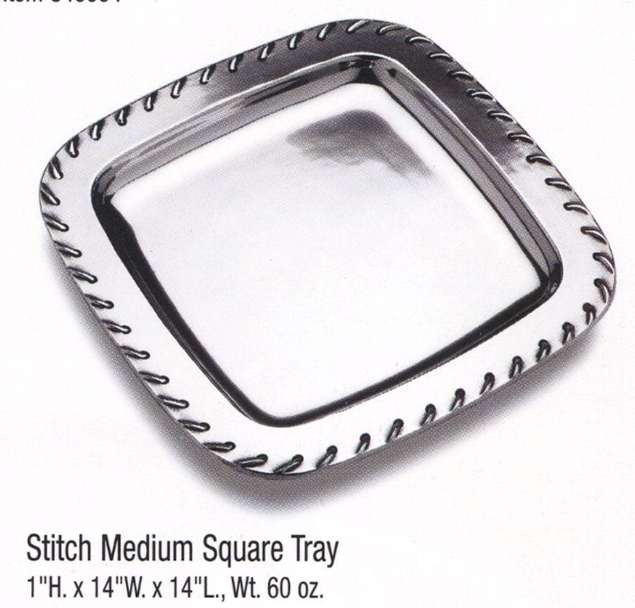 Stitch (Armetale, Hollowware) 14" Square Tray by Wilton Armetale-1