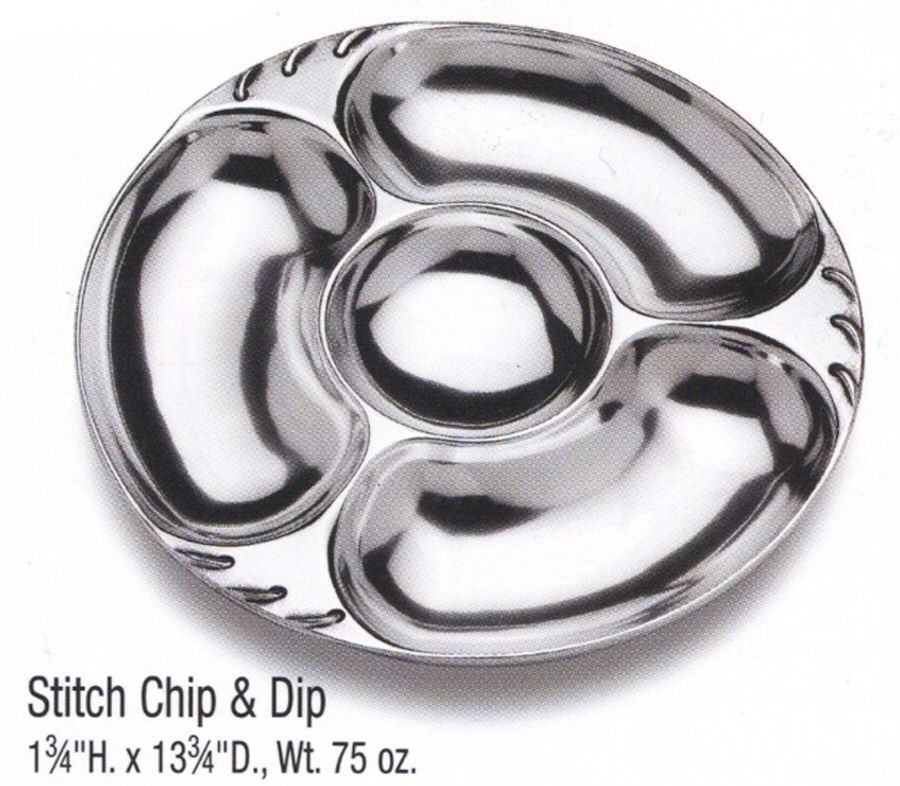 Stitch (Armetale, Hollowware) 1 Piece Chip and Dip Set by Wilton Armetale-1