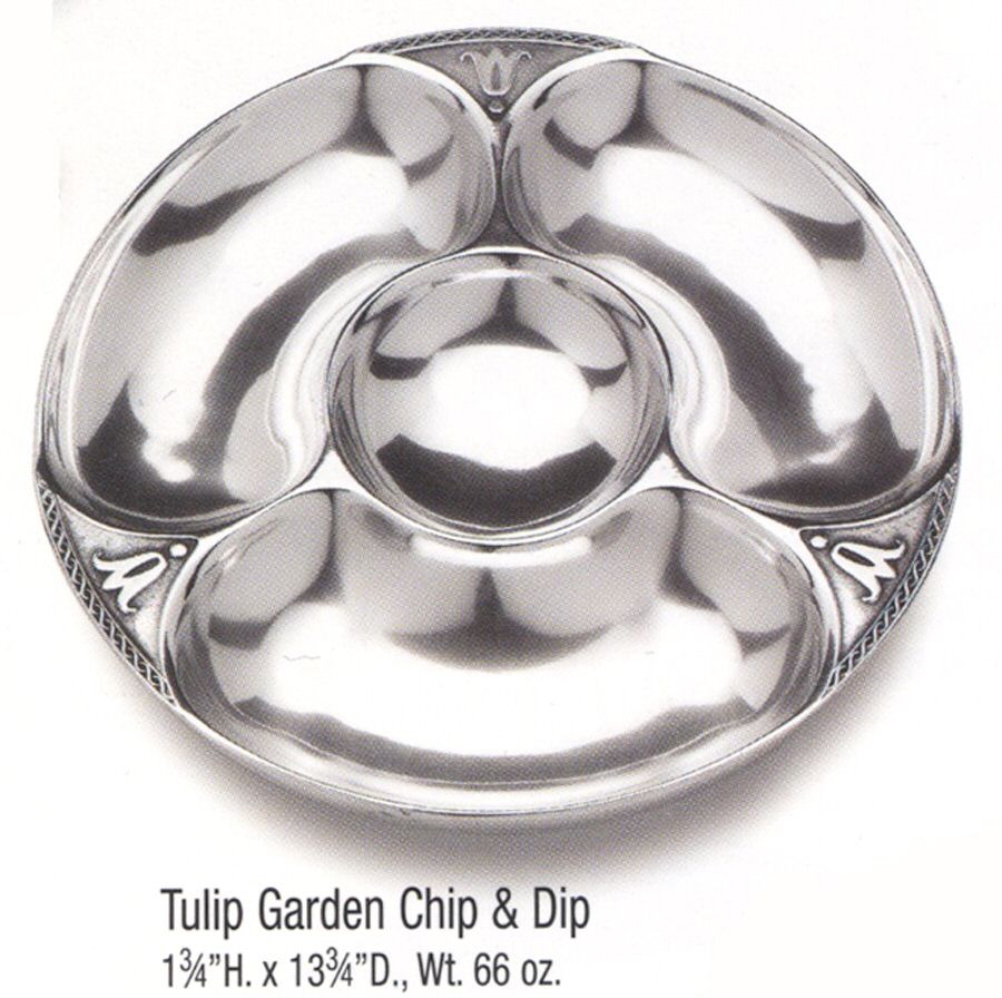 Tulip Garden (Armetale, Hollowware) 1 Piece Chip and Dip Set by Wilton Armetale-1
