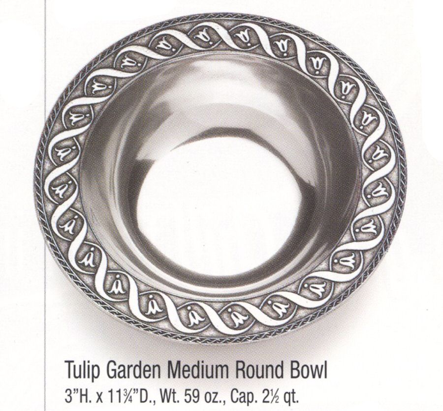 Tulip Garden (Armetale, Hollowware) 11" Round Serving Bowl by Wilton Armetale-1