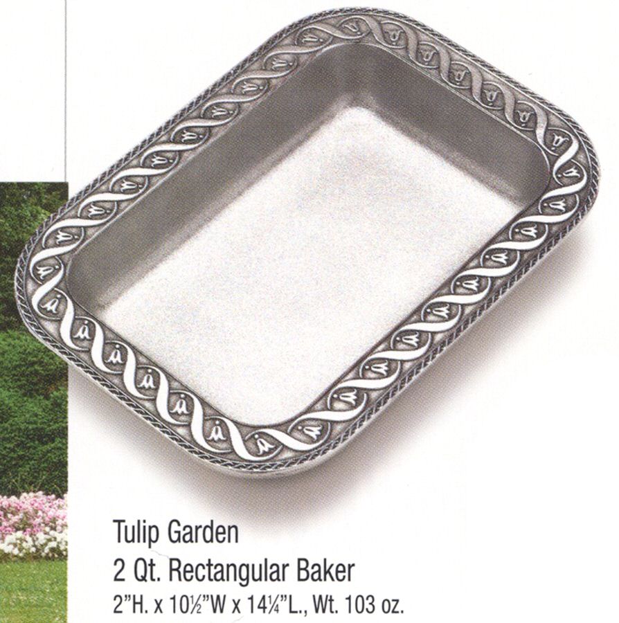 Tulip Garden (Armetale, Hollowware) 14" Rectangular Baker by Wilton Armetale-1